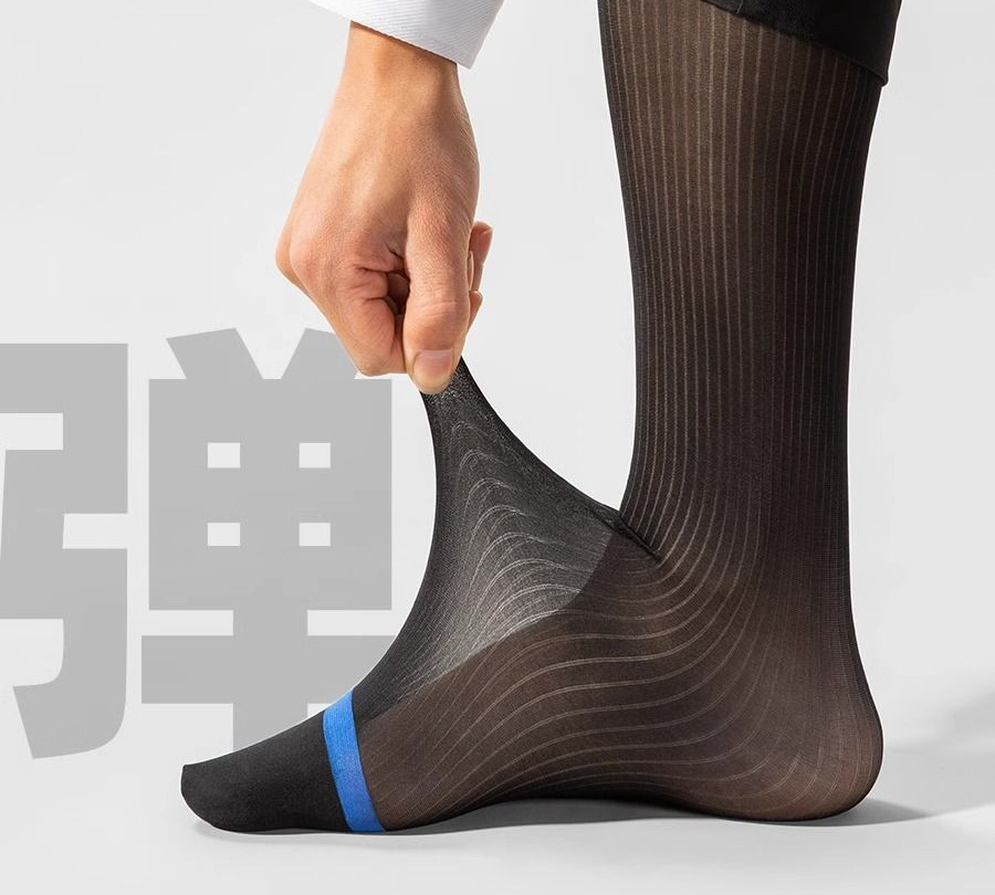 Gentlemen's Socks Nylon Ice Silk Breathable Crew Sheer Mens Socks