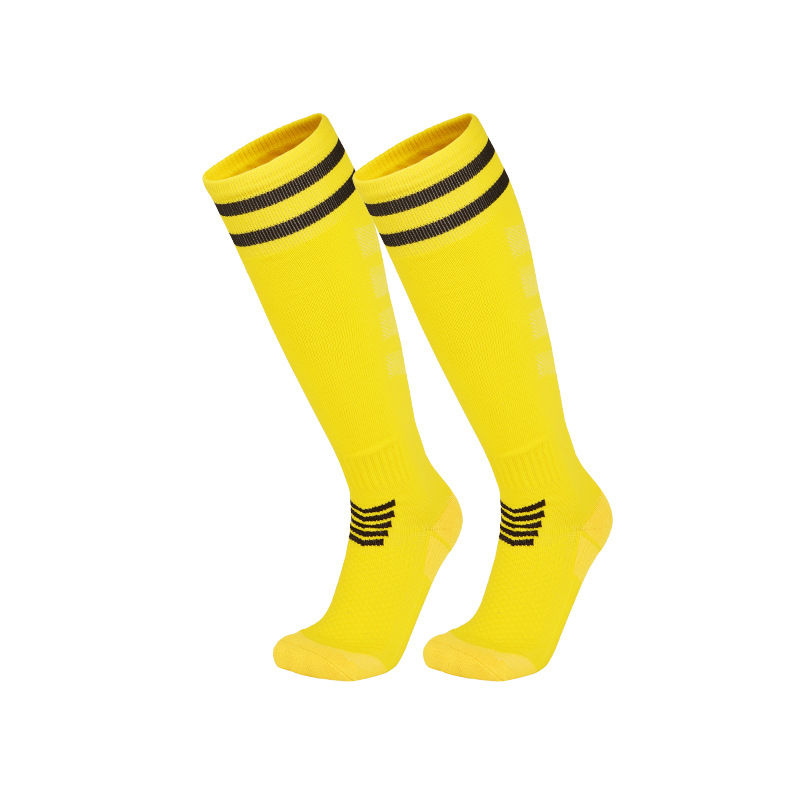 High Quality Anti-slip Green Nylon Long Breathable Cushioned Sole Custom Soccer Socks for Men