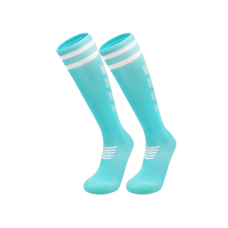 High Quality Anti-slip Green Nylon Long Breathable Cushioned Sole Custom Soccer Socks for Men