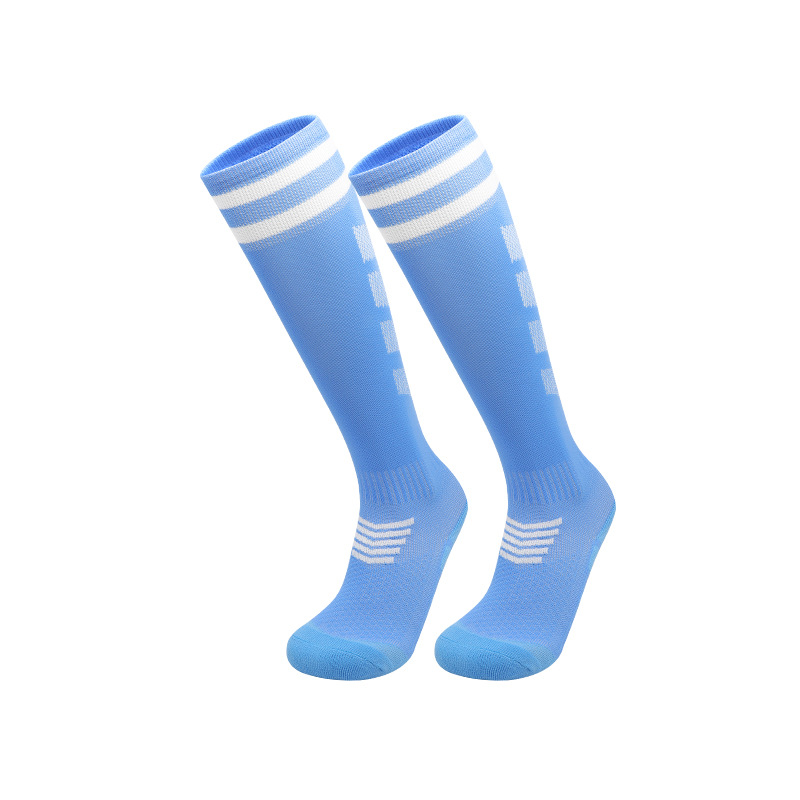 High Quality Anti-slip Green Nylon Long Breathable Cushioned Sole Custom Soccer Socks for Men